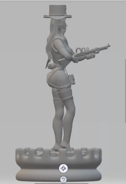 steampunk girl figurine - Model preview 2