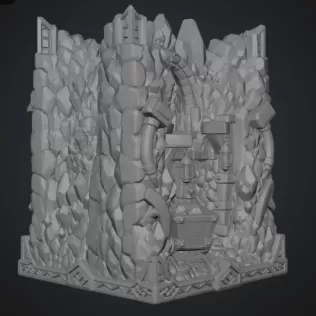 Fantasy Mining Tunnel Book Nook STL File for 3D Print - Model thumbnail 17