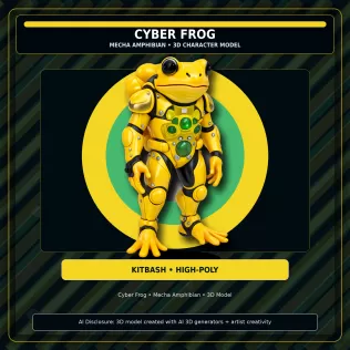 Frog & Shark Creature Pack – Amphibian Ocean Character Kitbash - Model thumbnail 2