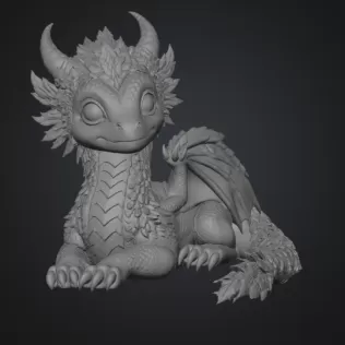 Blossom Guardian Dragon STL File for 3D Print - Model thumbnail 10