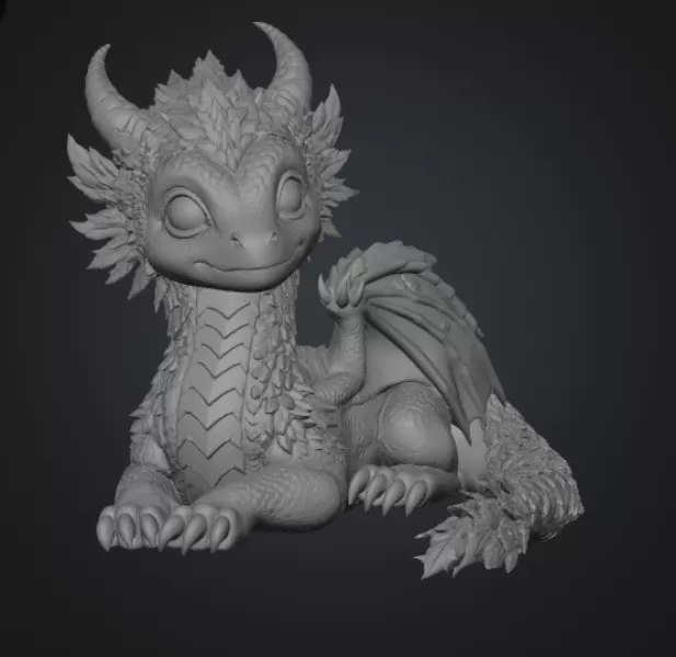 Blossom Guardian Dragon STL File for 3D Print - Model preview 10