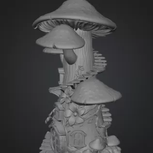Enchanted Mushroom Tower STL File 3D Printable Fantasy Fairy Hou - Model thumbnail 9