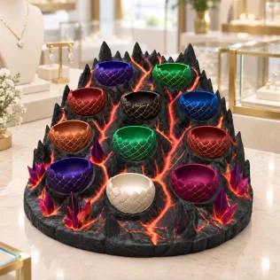 Volcanic Dragon Egg Mountain Organizer STL File for 3D Print - Model thumbnail 4
