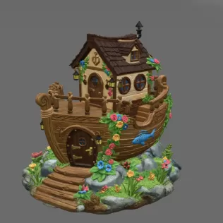 Enchanted Ship Cottage STL File 3D Print - Model thumbnail 3