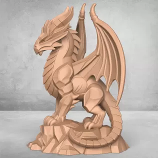 Ancient Dragon Statue - Model thumbnail 3