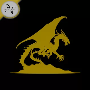 Dragon - Silhouette - 2D Wall Art Decor