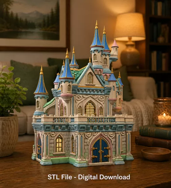 Enchanted Fantasy Castle Miniature STL File for 3D Print - Model preview 1