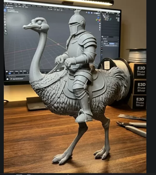 knight ridin an ostrich - Model preview 1