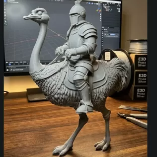 knight ridin an ostrich