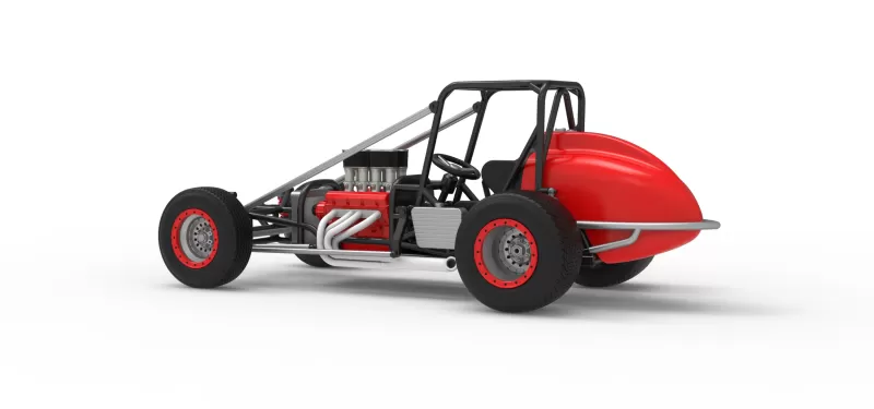 Dirt Silver Crown Champ car Base Scale 1:25 - Model preview 13