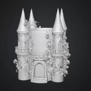 Rose Princess Castle Planter STL File for 3D Print - Model thumbnail 12