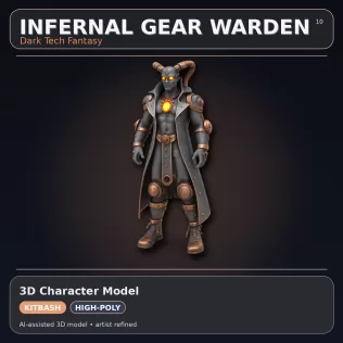 Mythic & Mech Character Collection – High-Poly Kitbash 3D Model - Model thumbnail 20