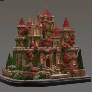 Bougainvillea Castle STL File for 3D Print - Model thumbnail 11