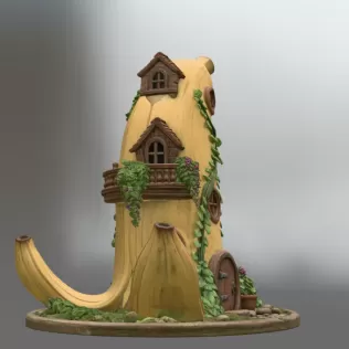 Banana Fantasy House STL File for 3D Printing - Model thumbnail 7