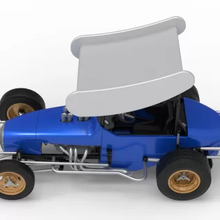 Vintage Winged Supermodified stock car for Dirt V2 Scale 1:25 - Model thumbnail 10