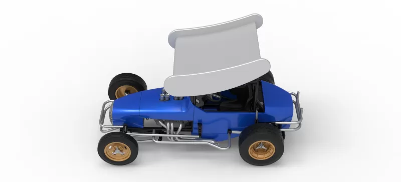 Vintage Winged Supermodified stock car for Dirt V2 Scale 1:25 - Model preview 10