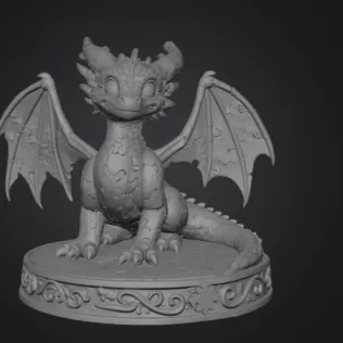 Colorful Kawaii Mosaic Dragon STL File for 3D Print - Model thumbnail 7
