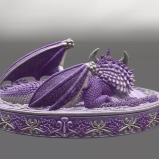 Amethyst Floral Dragon Bowl STL file for 3D Print - Model thumbnail 11