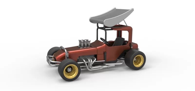 Vintage Winged Supermodified stock car Scale 1:25 - Model preview 1