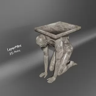 Atlas Kneeling Man Sculpture - Model thumbnail 1