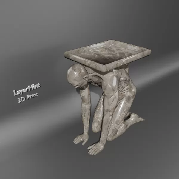 Atlas Kneeling Man Sculpture - Model preview 1