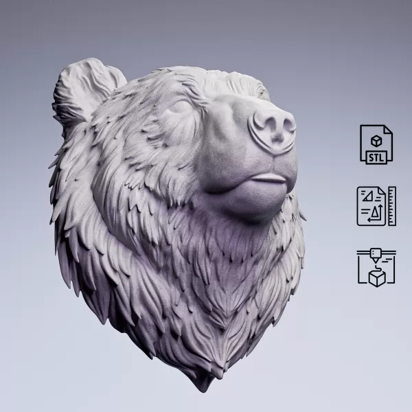 Bear Head Wall Sculpture #RoZ - Model preview 8