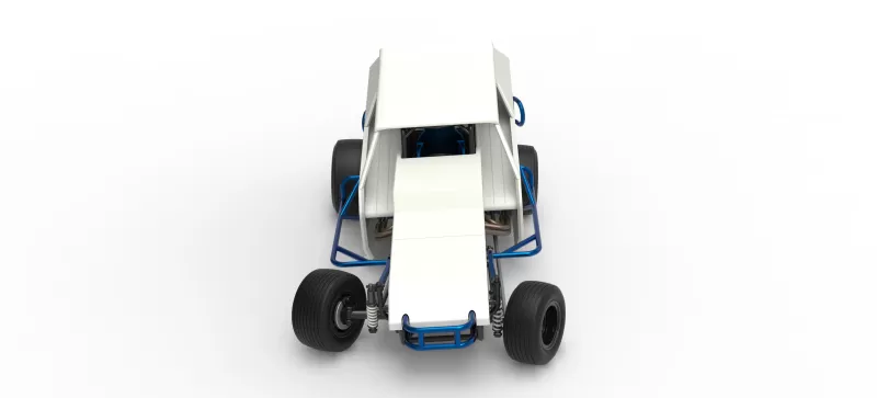 Vintage Dirt Modified stock car V8 while turning Scale 1:25 - Model preview 8