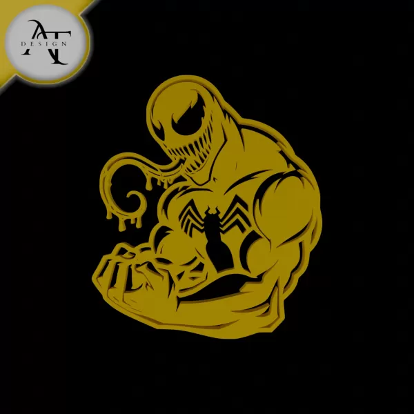 Venom - Marvel - Silhouette - 2D Wall Art Decor - Model preview 1