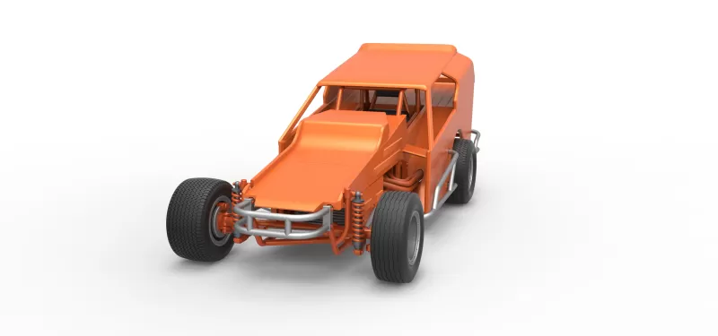 Vintage Dirt Modified stock car Version 3 Scale 1:25 - Model preview 5