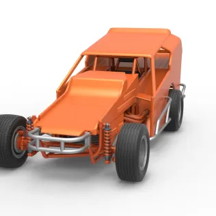 Vintage Dirt Modified stock car Version 3 Scale 1:25 - Model thumbnail 5