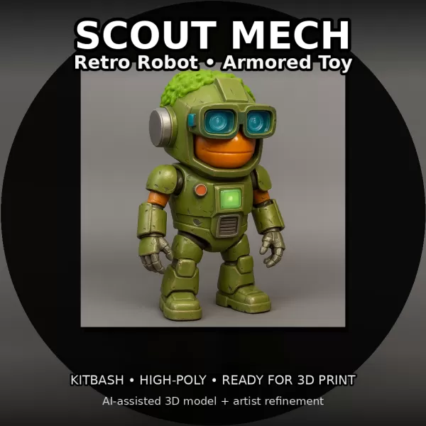 Kitbash Toy Heroes – High-Poly Character Pack (7 Figures) - Model preview 14