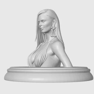 Charlize Theron 3D Bust - Model thumbnail 4