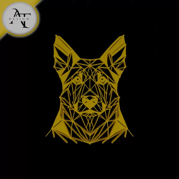 Dog - Geometric - 2D Wall Art Decor - Model preview 1