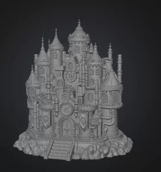 Steampunk Fantasy Castle STL File for 3D Printing - Model preview 8