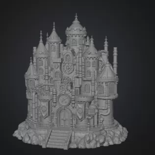 Steampunk Fantasy Castle STL File for 3D Printing - Model thumbnail 8