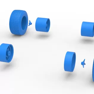 Wheel Set of Dirt Silver Crown Champ car Version 2 Scale 1:25 - Model thumbnail 12