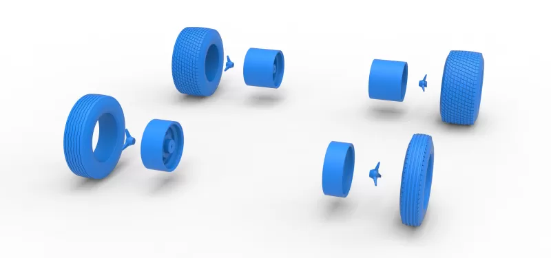 Wheel Set of Dirt Silver Crown Champ car Version 2 Scale 1:25 - Model preview 12