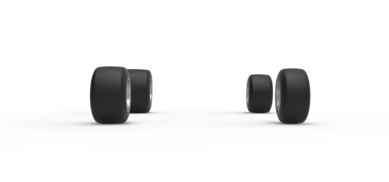Wheel Set of Quarter Midget Scale 1:16 - Model preview 3