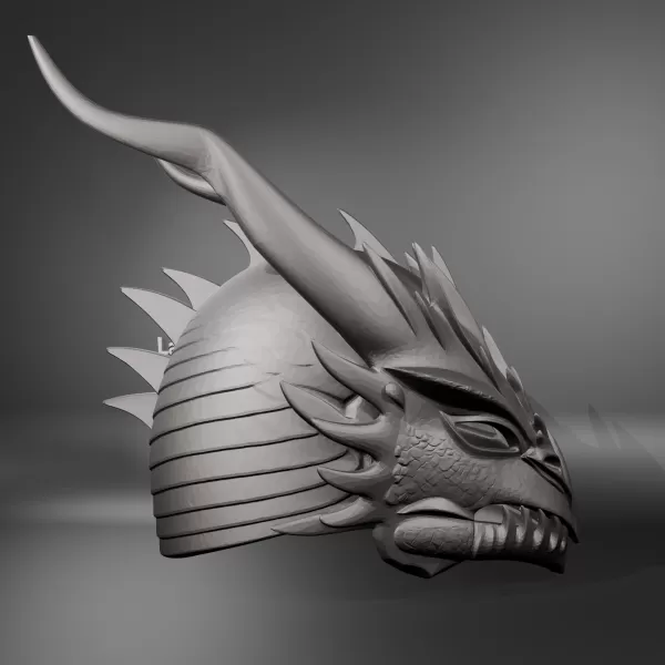Dragon Warrior Helmet - Model preview 3