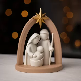 Modern Nativity Scene | Holy Family Christmas Decor | Minimal - Model thumbnail 1
