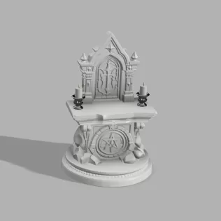 Mini Gothic Altar with Candles - Fantasy Halloween Prop - Model thumbnail 1