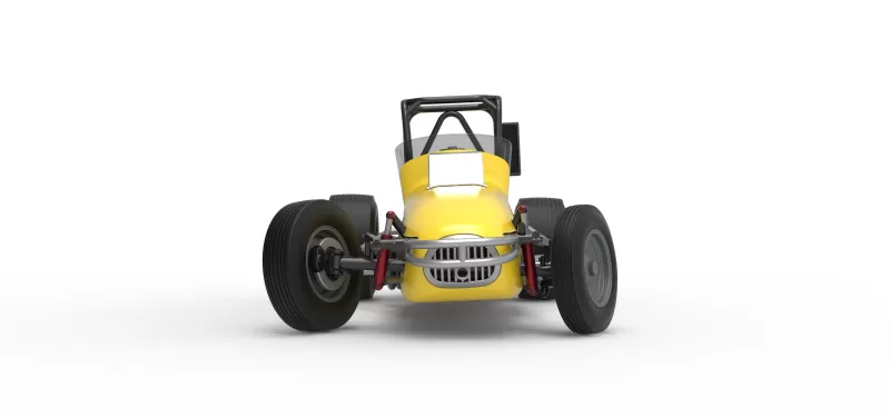 Dirt Silver Crown Champ car while turning Version 2 Scale 1:25 - Model preview 7