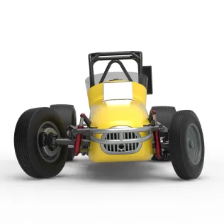 Dirt Silver Crown Champ car while turning Version 2 Scale 1:25 - Model thumbnail 7