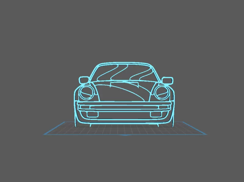 Porsche - 911 Turbo modele 930 Wall Art - Model preview 1