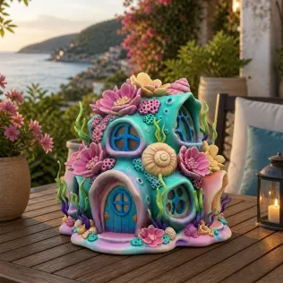 Fantasy Underwater Cottage STL File for 3D Printing