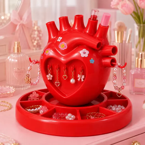 Anatomical Heart Makeup Organizer Lip Gloss Holder - Model preview 1