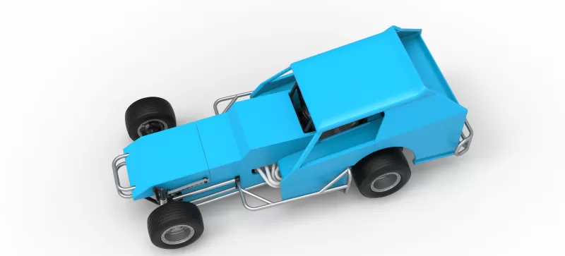 Vintage Dirt Modified stock car Version 8 Scale 1:25 - Model preview 4