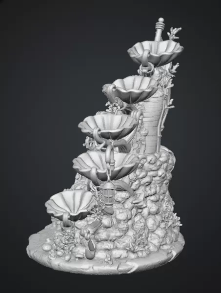 Enchanted Shipwreck Shell Bowl Organizer STL File for 3D Print - Model preview 14