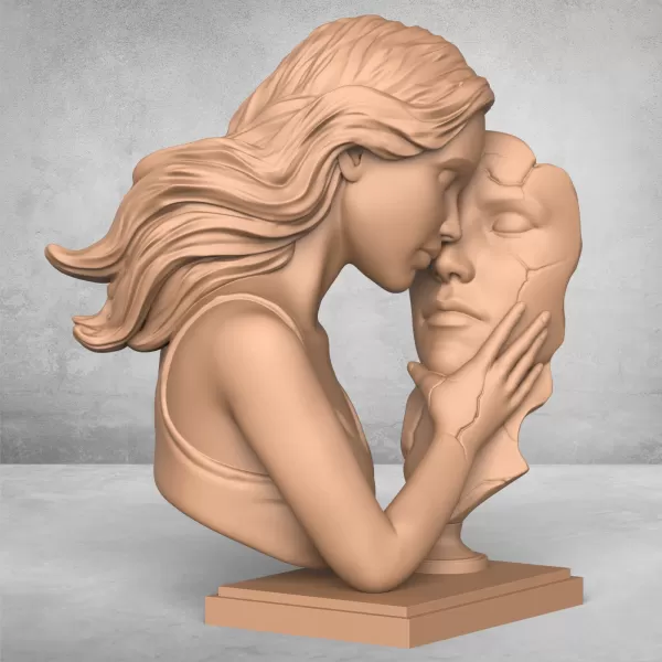 Beautiful Couple Statue. - Model preview 3