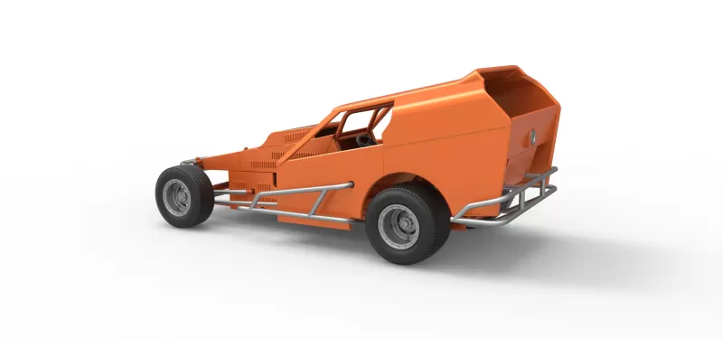 Vintage Dirt Modified stock car Version 3 Scale 1:25 - Model preview 12